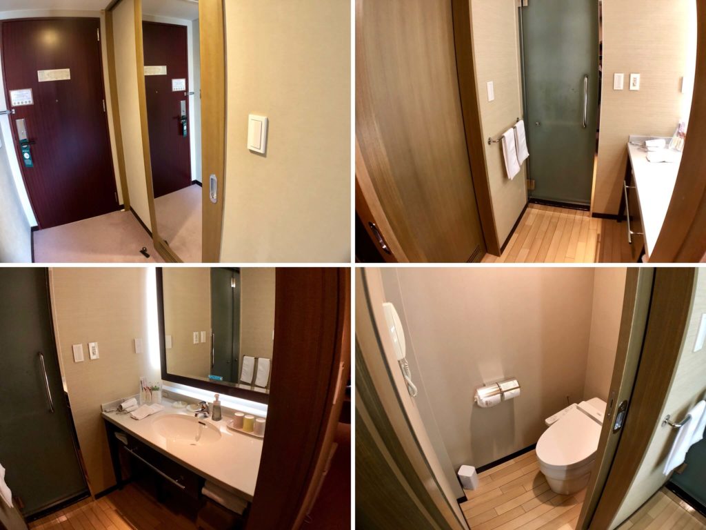 ホテル京阪 ユニバーサル・タワー　タワーグランデ デラックスルーム　水回り　洗面台　トイレ